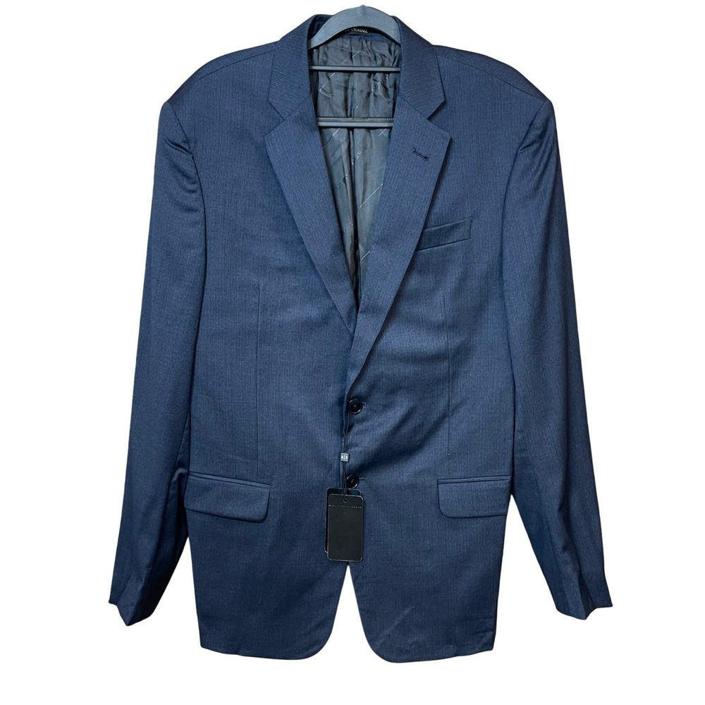 NWT Armani Exchange Blue Blazer Superfine Wool Modern Fit Mens 40 R